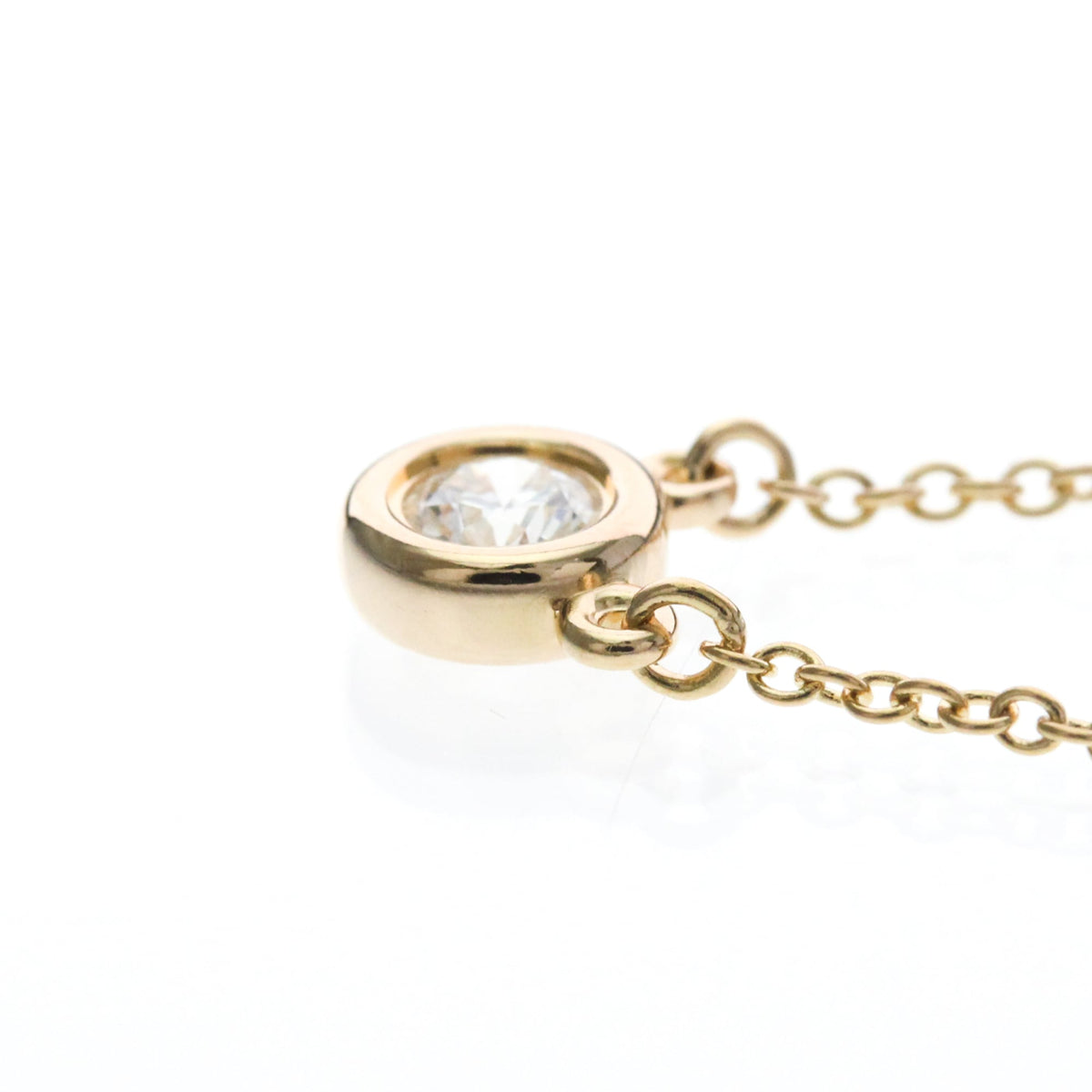 Tiffany & Co. Elsa Peretti Diamonds By The Yard Pendant 18K Rose Gold With Pear-Shaped Diamond Gold Pink_Gold Necklace Jewelry (Pre-Owned)