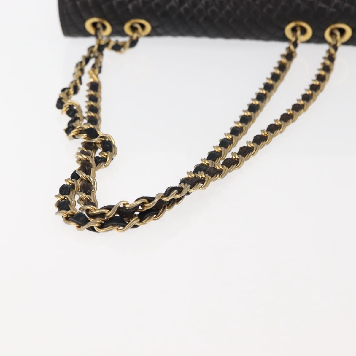 Bally Vintage Chain Quilted Leather Black Leather Shoulder Bag Bag (Pre-Owned)
