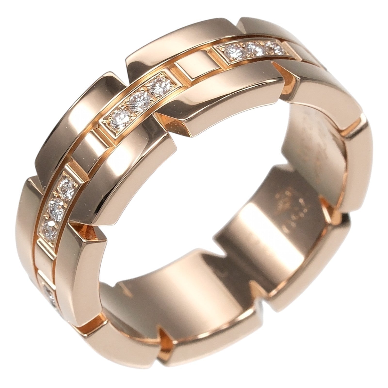 Cartier Tank Francaise 18K Pink Gold With Diamond Gold Pink_Gold Ring Jewelry (Pre-Owned)