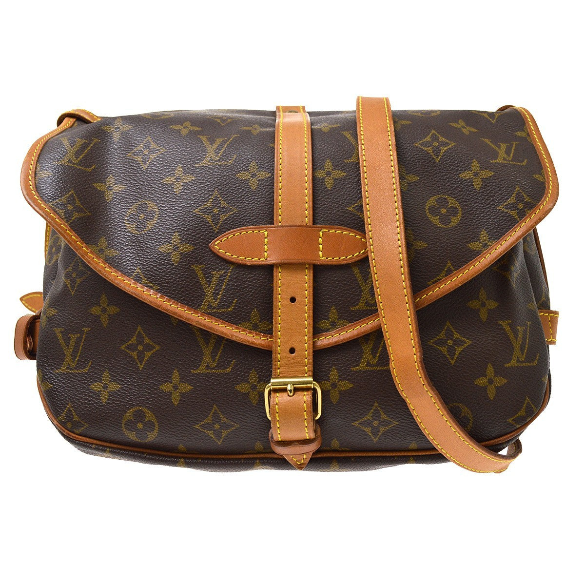 Louis Vuitton Saumur Monogram Canvas Brown Canvas Shoulder Bag Bag (Pre-Owned)