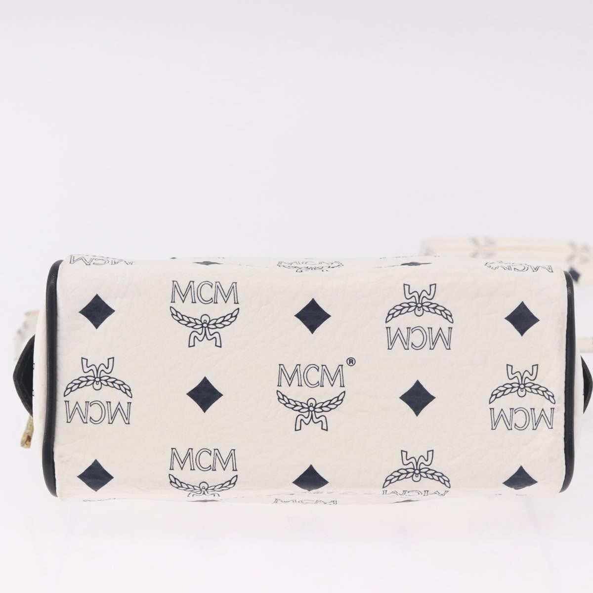 MCM Visetos Leather White Leather Handbag (Pre-Owned)