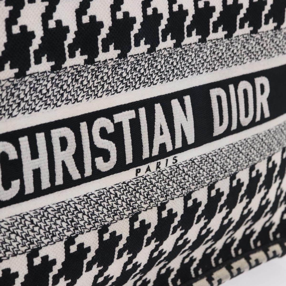 Christian Dior Book Houndstooth Canvas Black Canvas Tote Bag Bag (Pre-Owned)