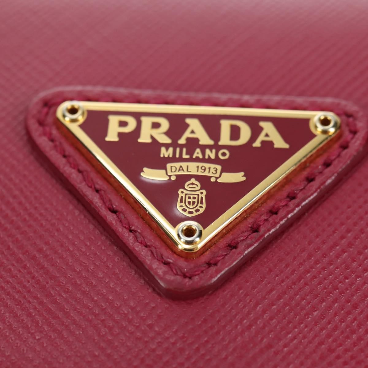 Prada Chain Tessuto And Saffiano Leather Pink Nylon Shoulder Bag Bag (Pre-Owned)