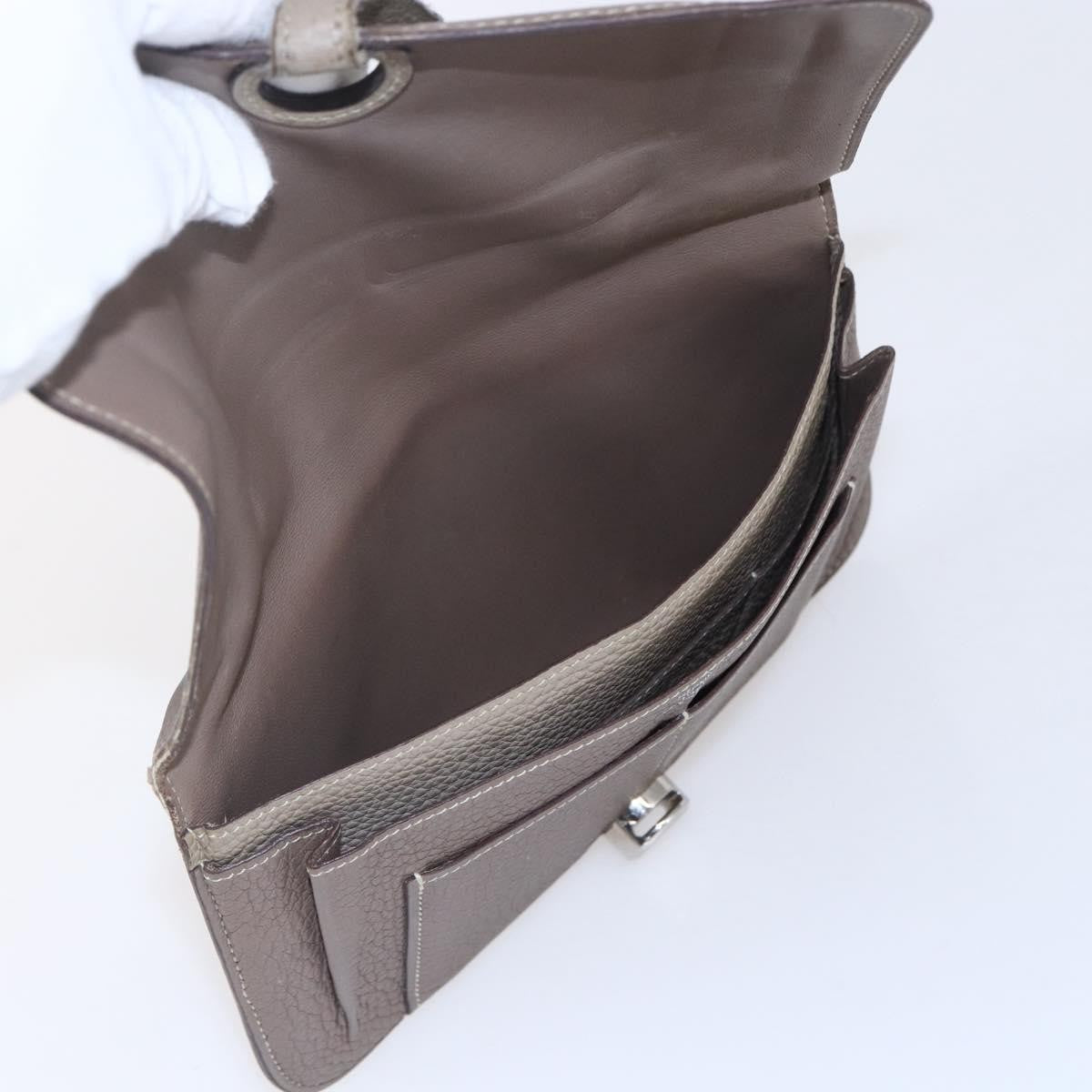 Hermes Dogon Duo Combined Leather Gray Leather Wallets Accessory (Pre-Owned)