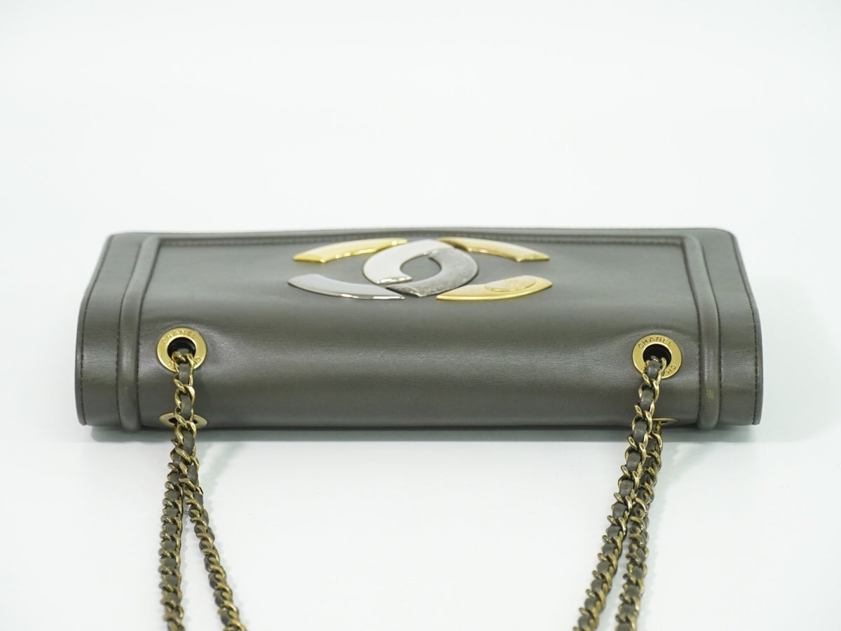 Chanel Cc Antico Flap Lambskin Gray Leather Handbag (Pre-Owned)