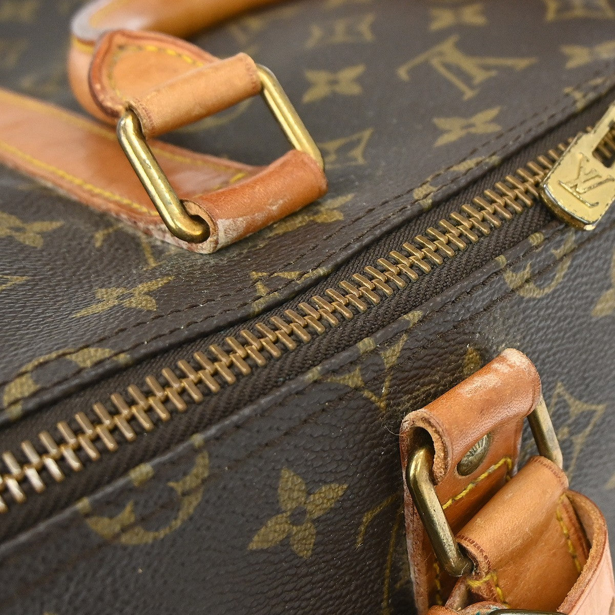 Louis Vuitton Keepall Bandoulière Monogram Brown Canvas Travel Bag Bag (Pre-Owned)
