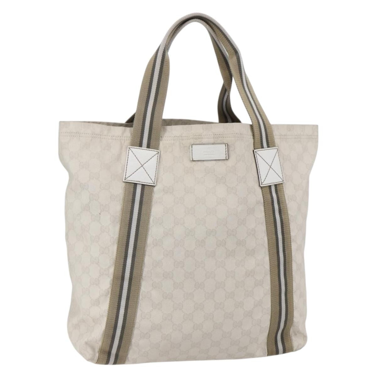 Gucci Original Web Gg Canvas Beige Canvas Tote Bag Bag (Pre-Owned)