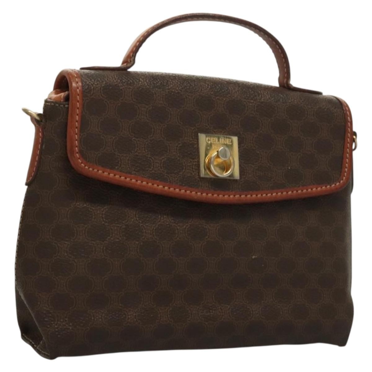 Celine Triomphe Vintage Macadam Canvas Brown Canvas Bag (Pre-Owned)