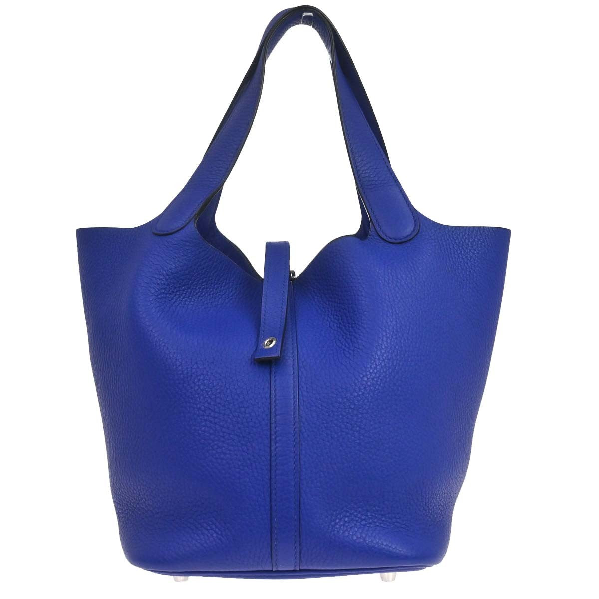 Hermes Picotin Lock Clemence Blue Leather Handbag (Pre-Owned)