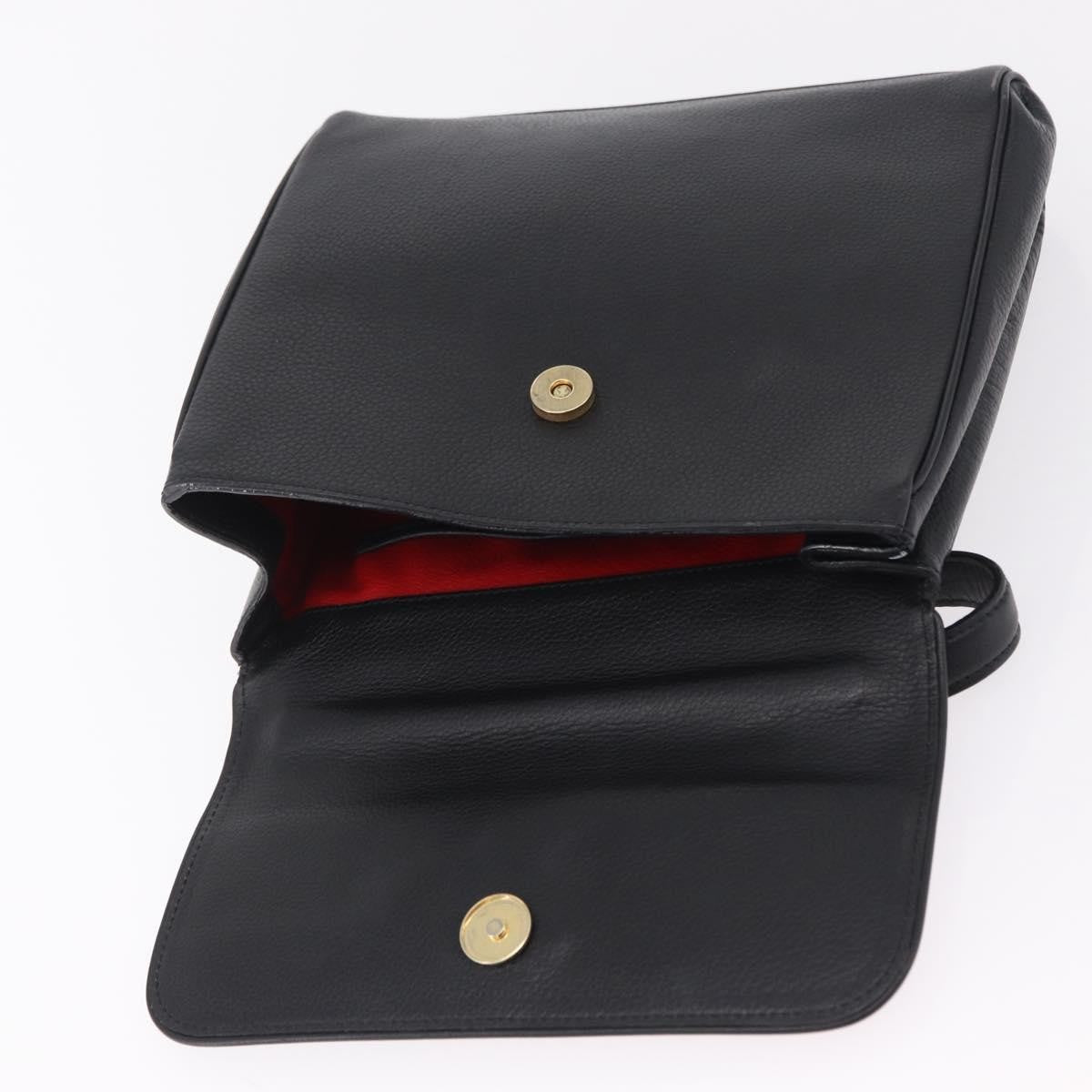 Celine Top Handle Leather Black Leather Handbag (Pre-Owned)