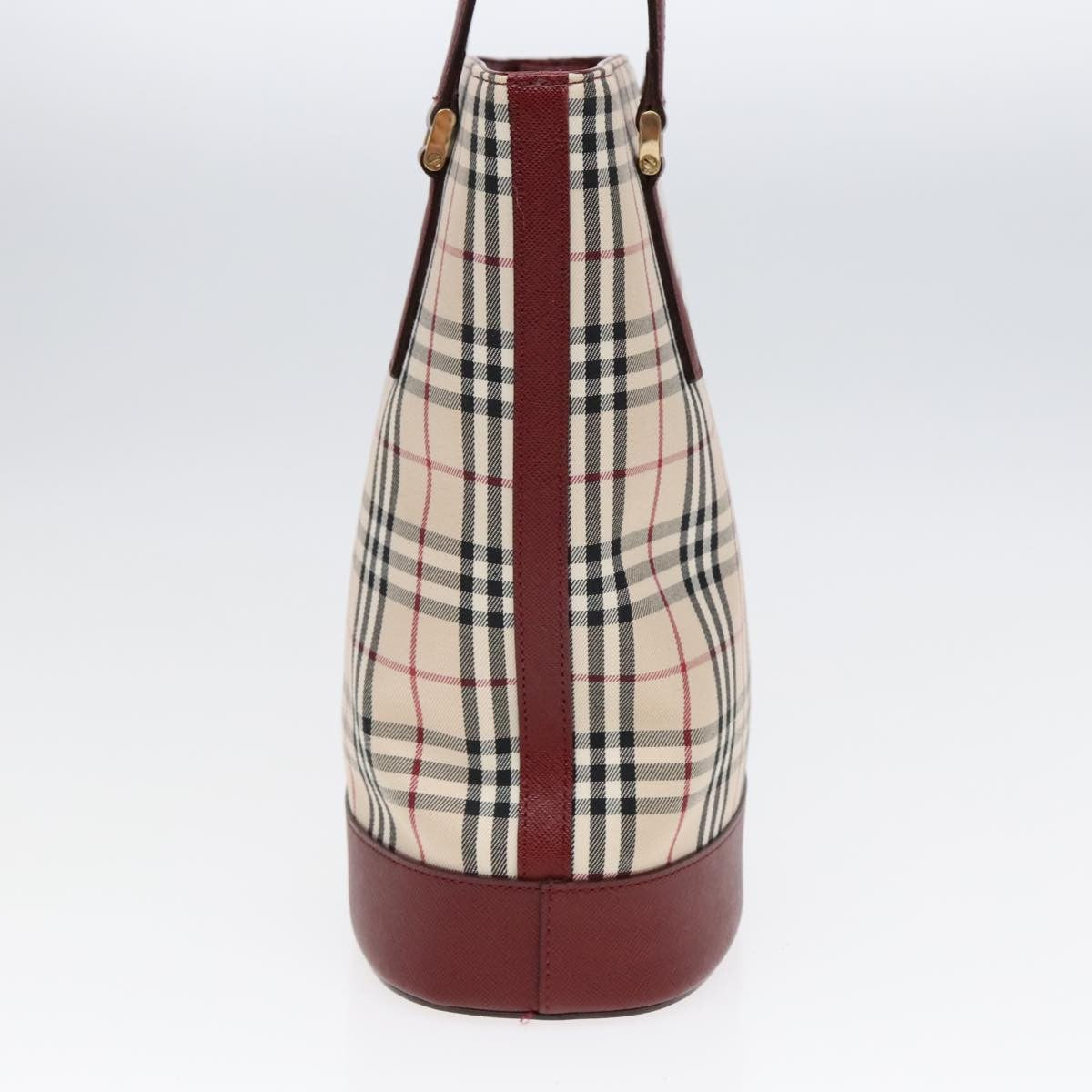 Burberry Nova Check Tote Canvas And Leather Beige Canvas Tote Bag Bag (Pre-Owned)
