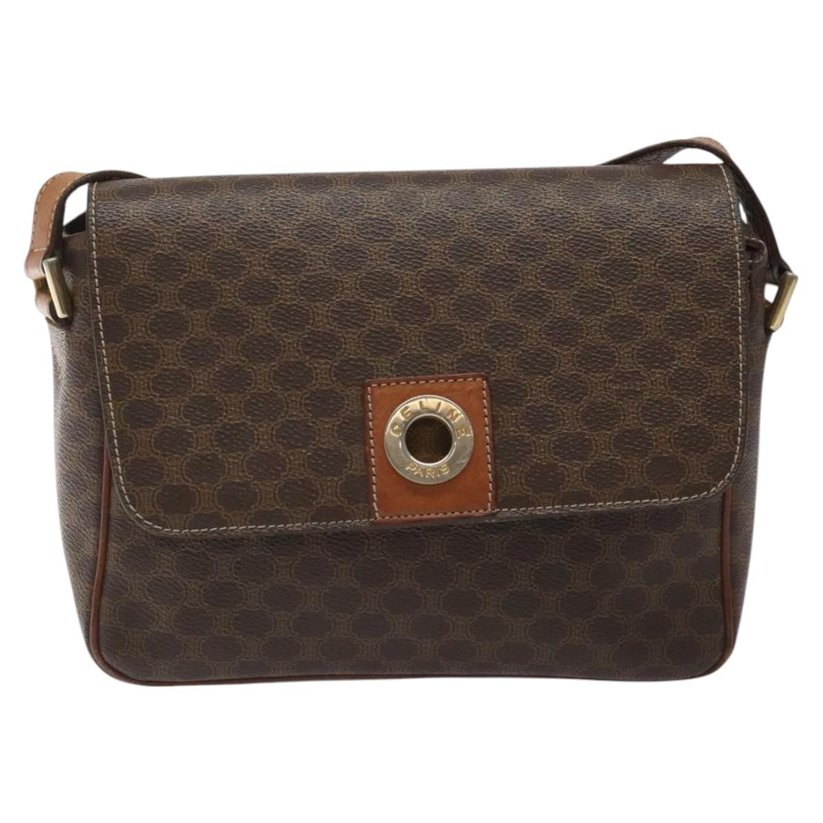 Celine Macadam Shoulder Canvas Brown Canvas Shoulder Bag Bag (Pre-Owned)