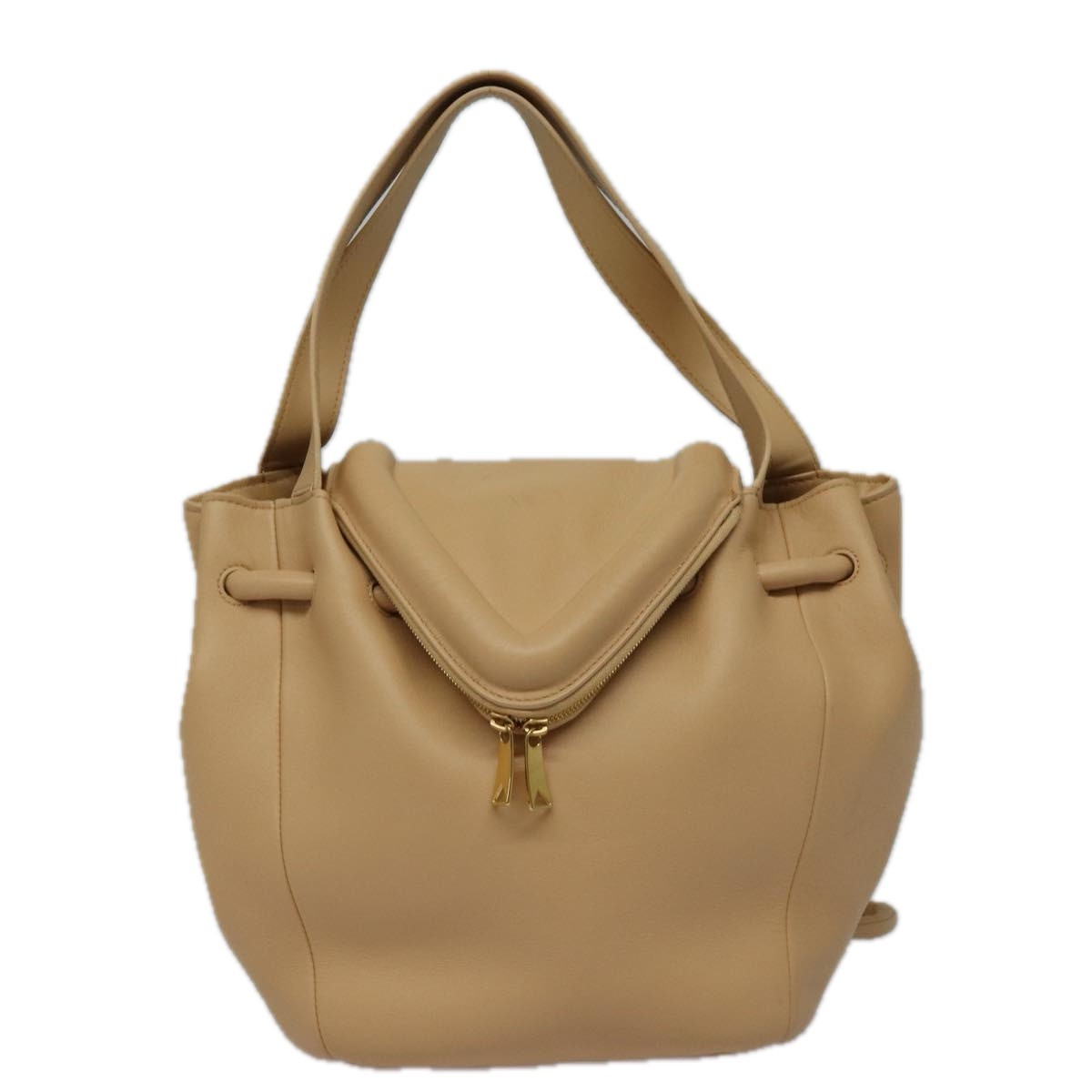 Bottega Veneta Beak Leather Beige Leather Tote Bag Bag (Pre-Owned)