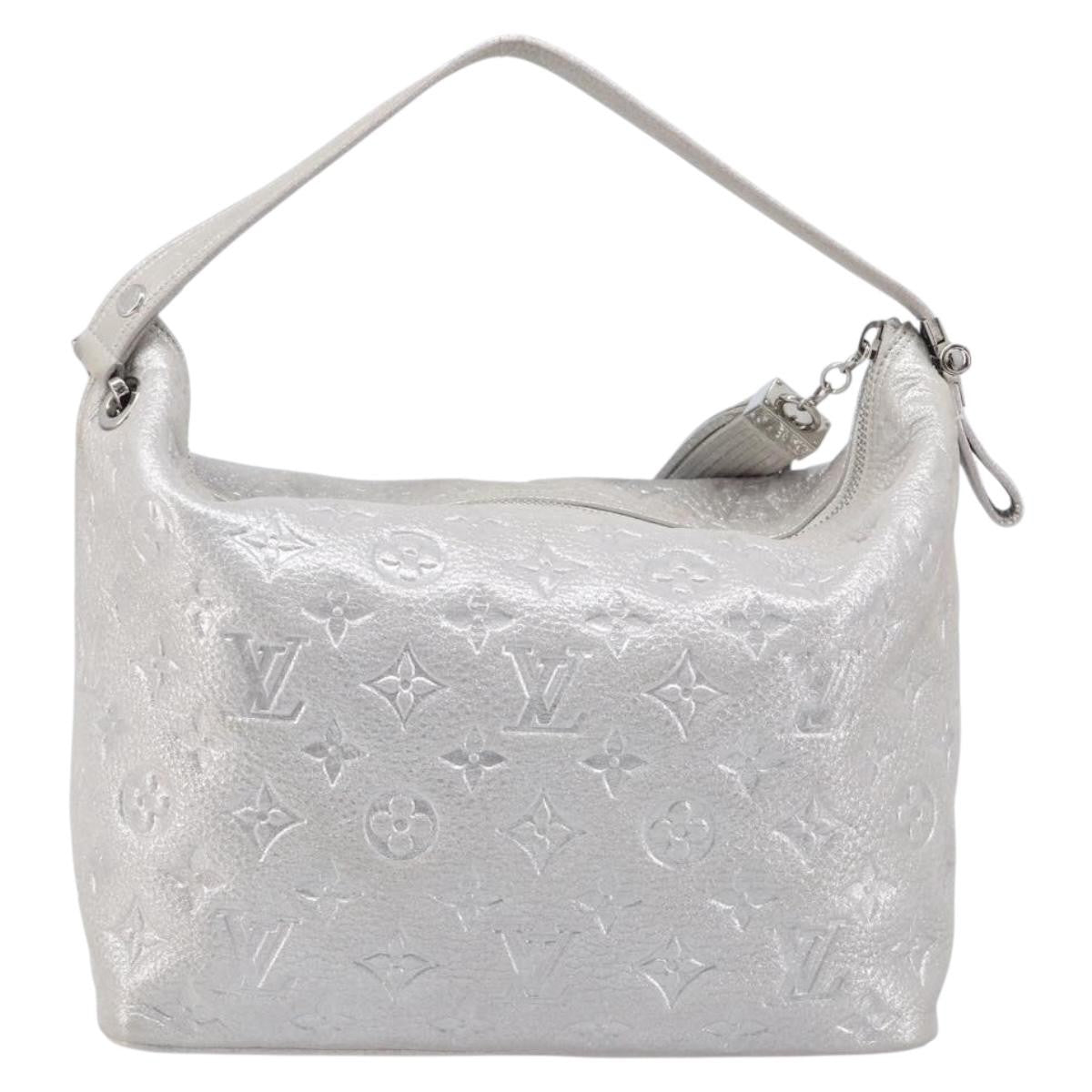 Louis Vuitton Halo Limited Edition Shimmer Monogram Embossed Leather Silver Leather Handbag (Pre-Owned)