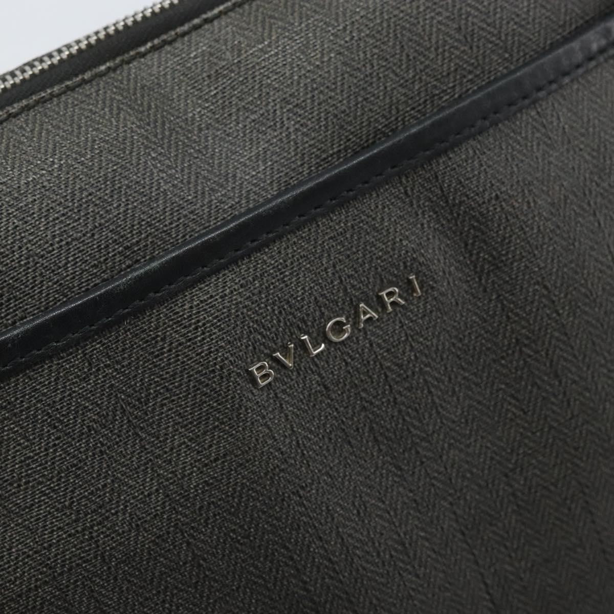 Bvlgari Shoulder Canvas Gray Canvas Shoulder Bag Bag (Pre-Owned)