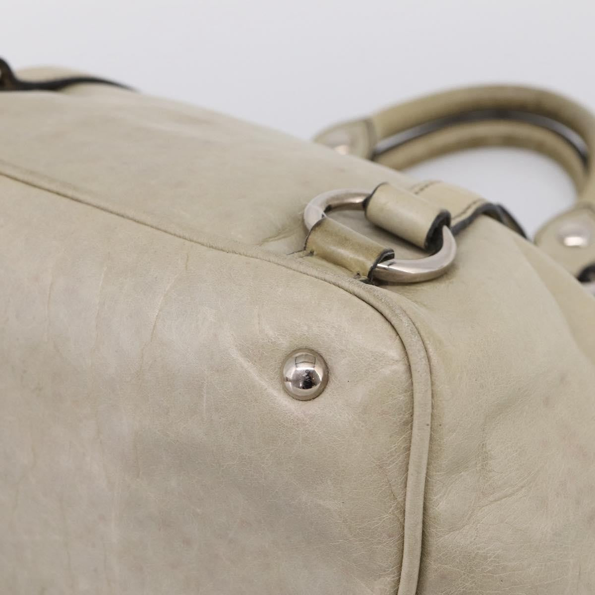 Miu Miu Bow Satchel Vitello Lux Beige Leather Handbag (Pre-Owned)