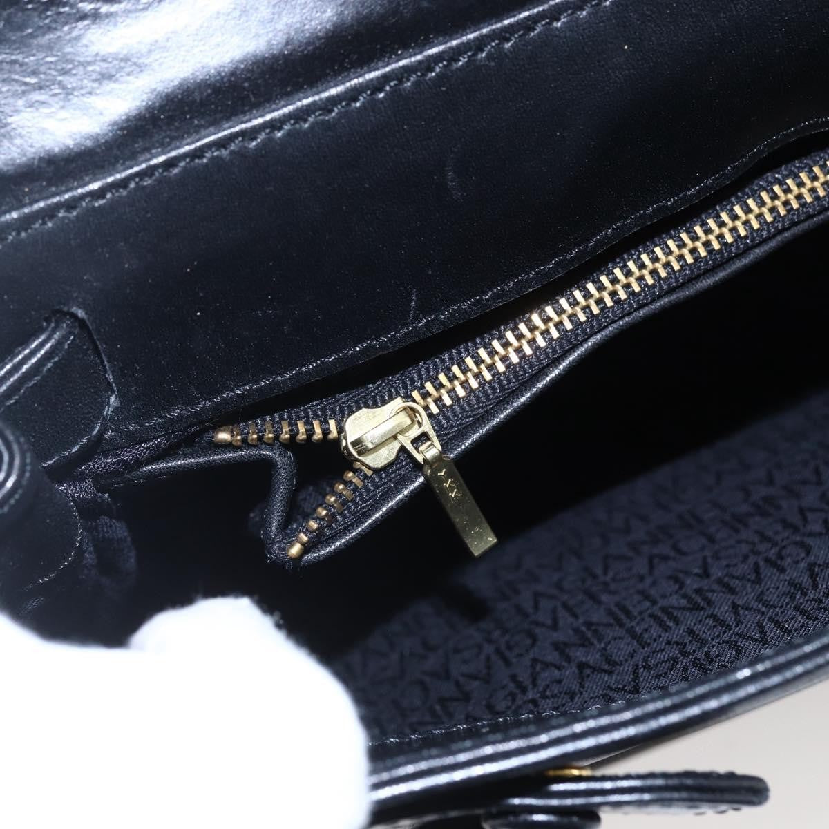 Versace Vintage Leather Black Leather Shoulder Bag Bag (Pre-Owned)