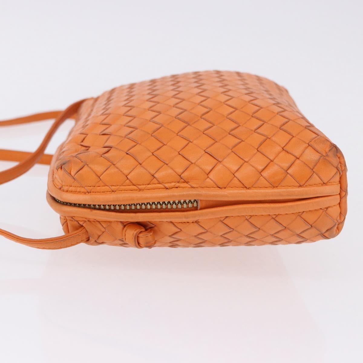 Bottega Veneta Nodini Intrecciato Nappa Orange Leather Shoulder Bag Bag (Pre-Owned)