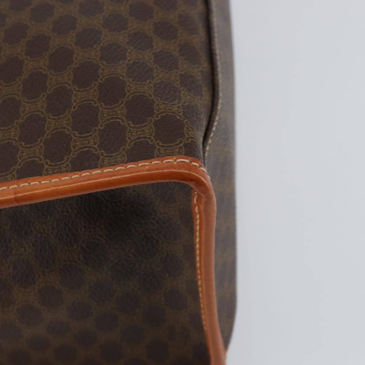 Celine Vintage Macadam Canvas And Leather Brown Canvas Tote Bag Bag (Pre-Owned)