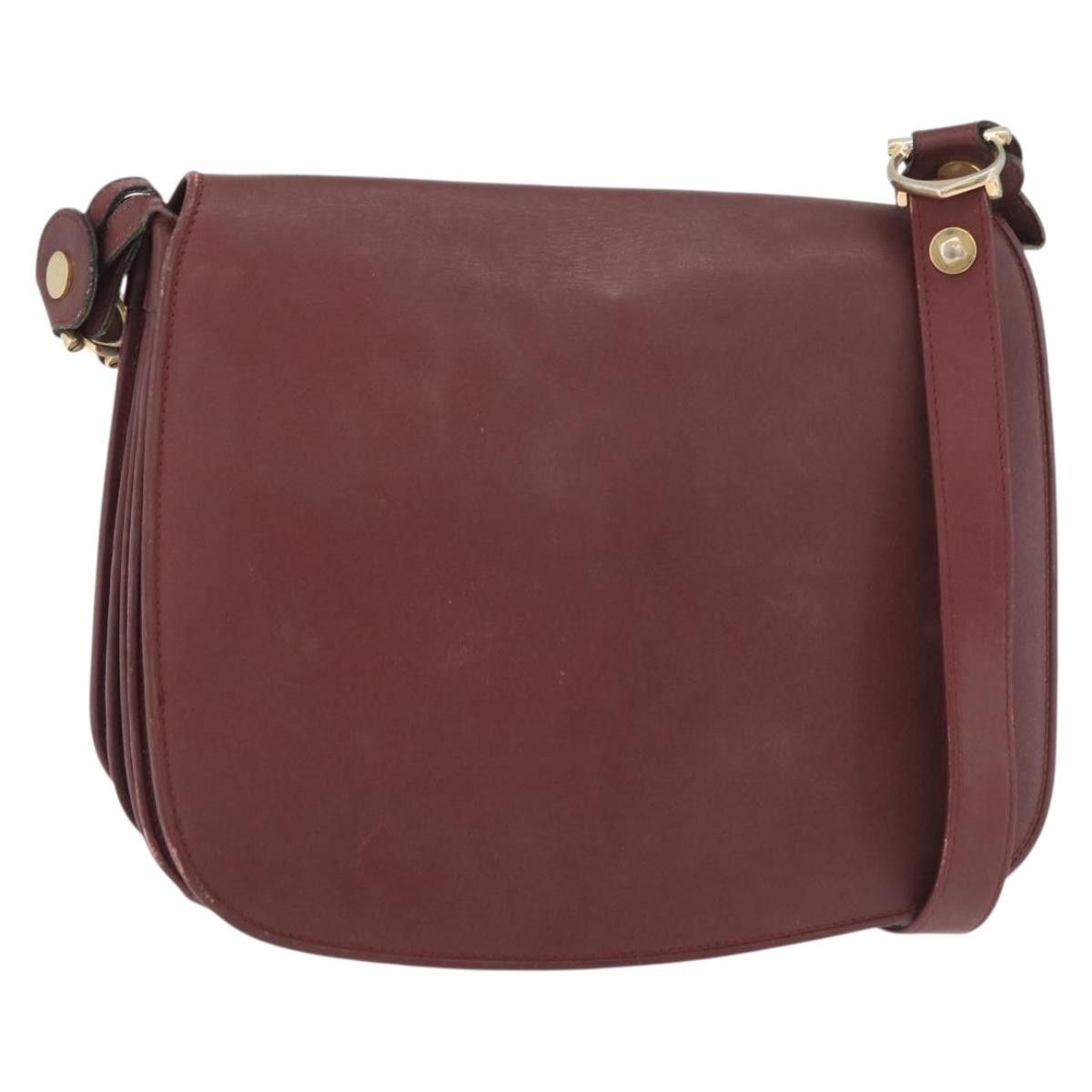 Cartier Must De Cartier Leather Burgundy Leather Shoulder Bag Bag (Pre-Owned)