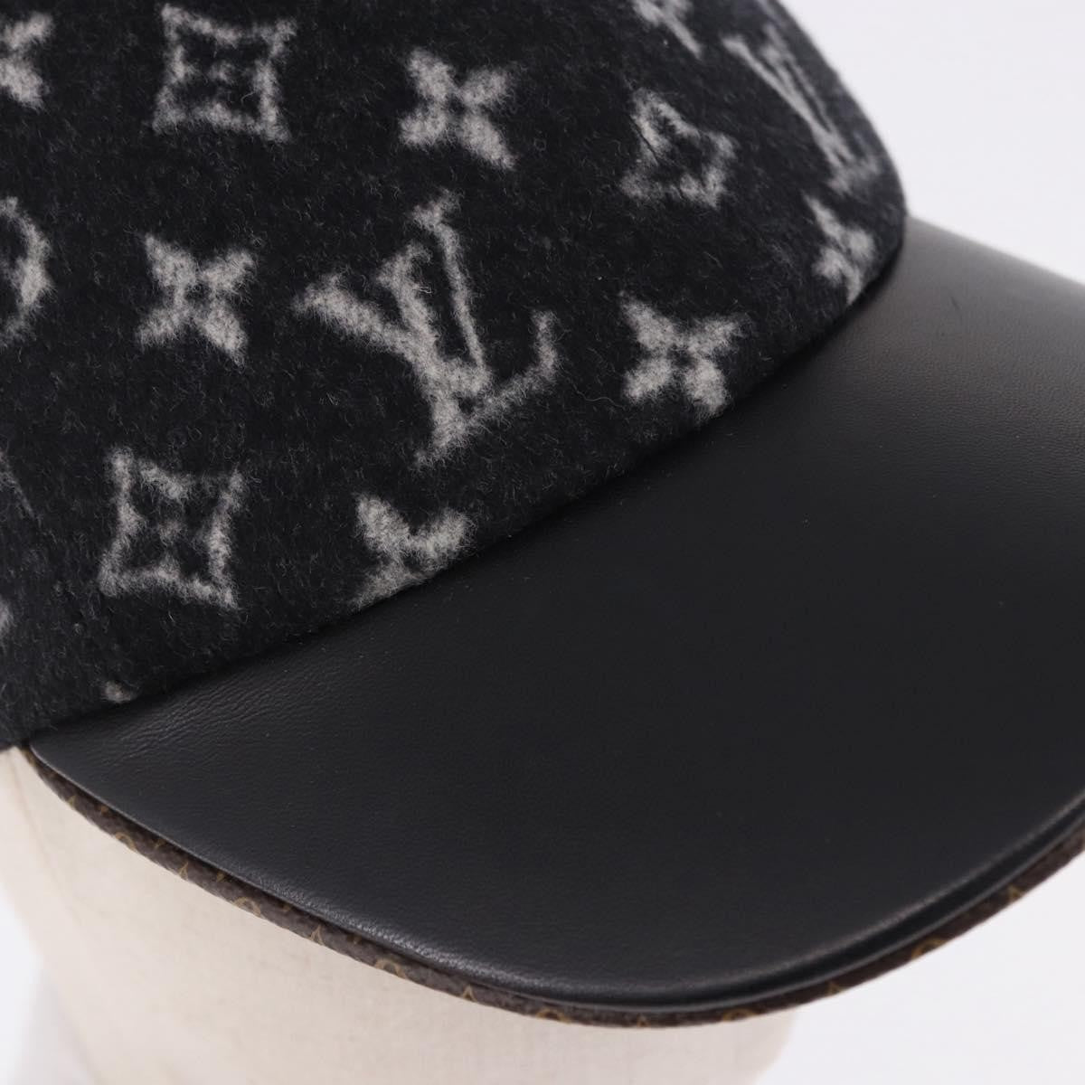 Louis Vuitton Carry On Baseball Cap Monogram Wool And Leather Black Wool Head Accessory Accessory (Pre-Owned)