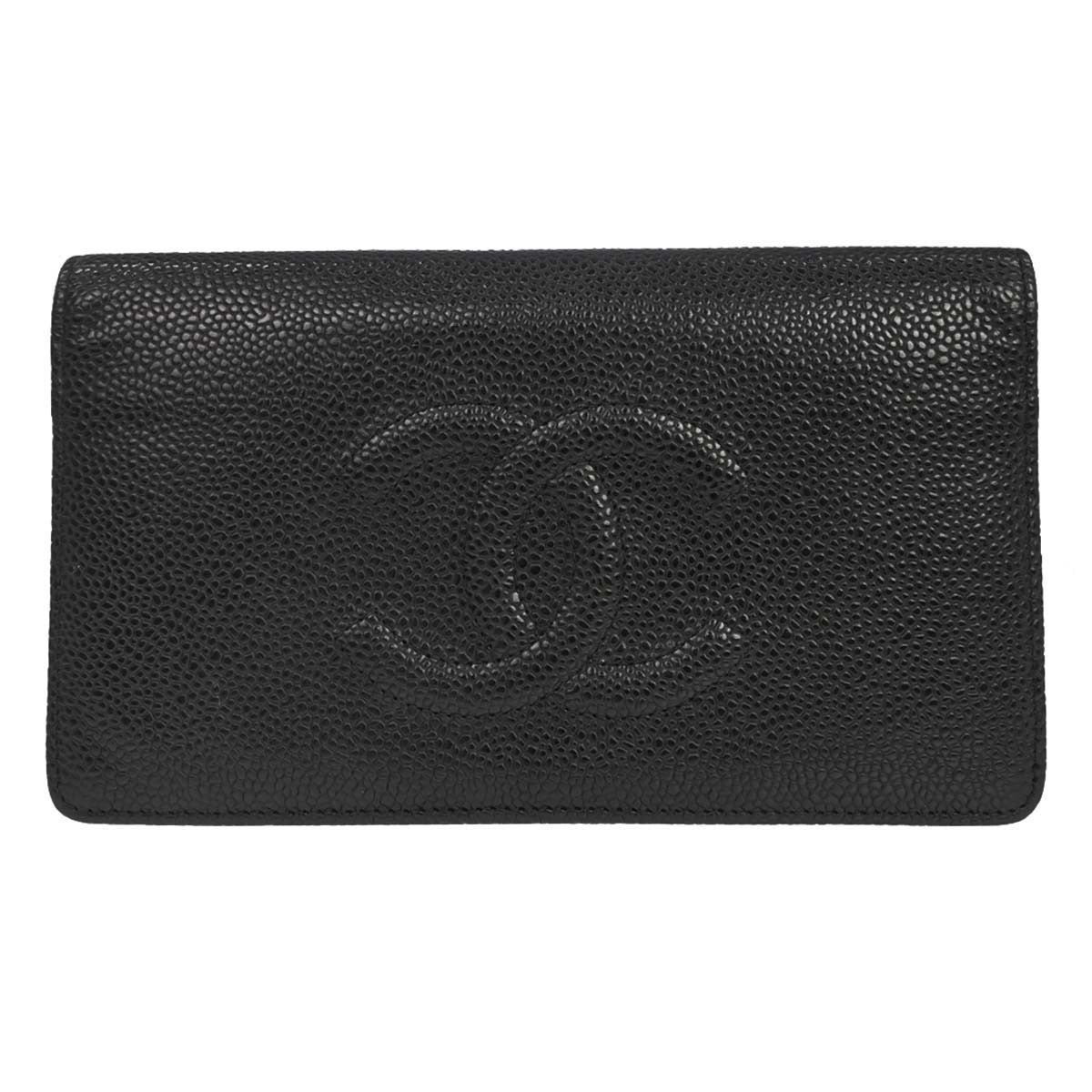 Chanel Chanel V Stitch Chevron Long Bifold Wallet Pink Chevron Black Calfskin Wallets Accessory (Pre-Owned)