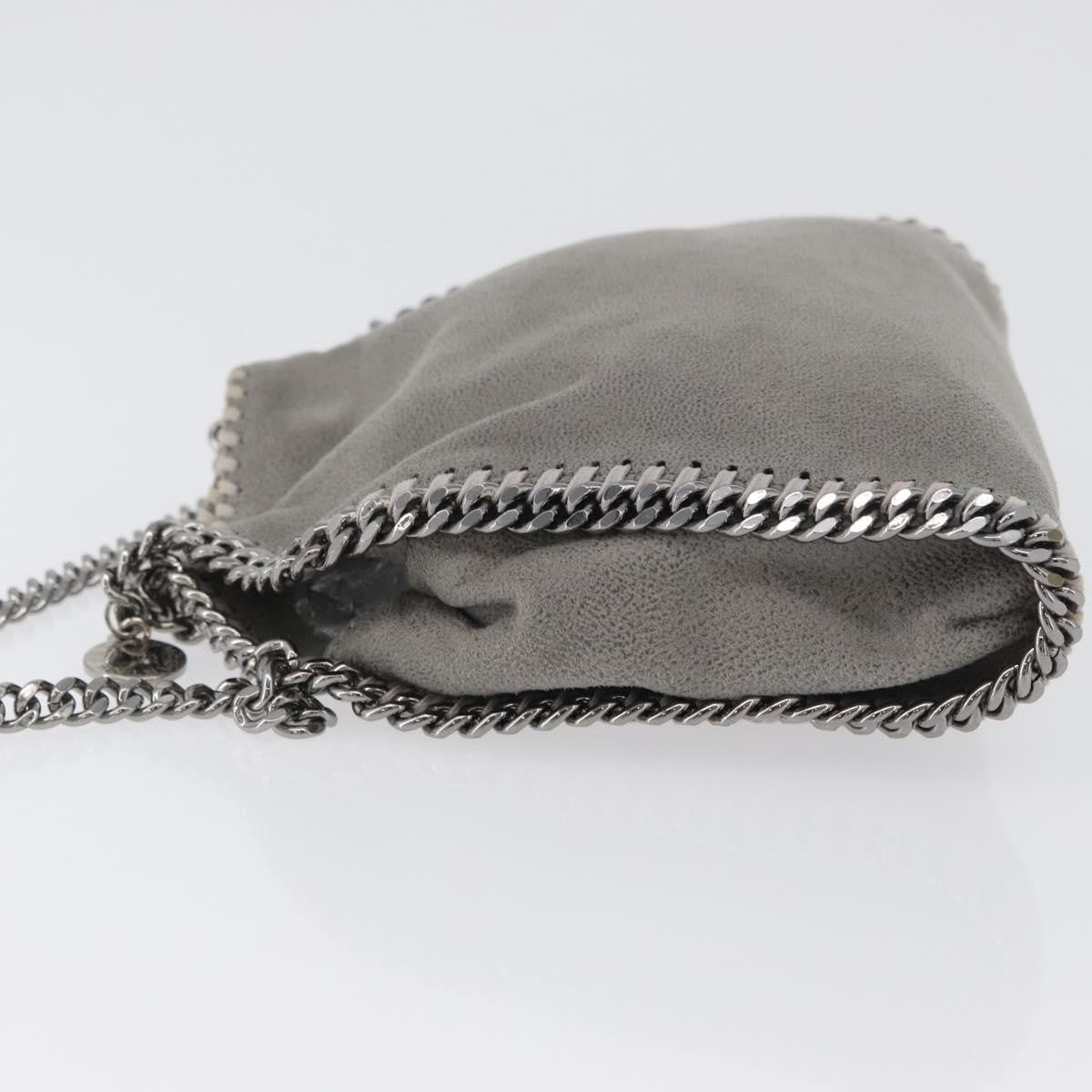 Stella Mccartney Falabella Fold Over Faux Leather Gray Polyester Shoulder Bag Bag (Pre-Owned)