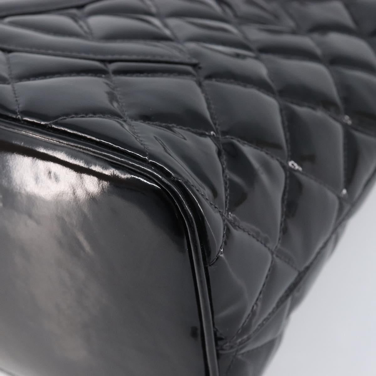 Chanel Medallion Quilted Patent Black Patent_Leather Tote Bag Bag (Pre-Owned)