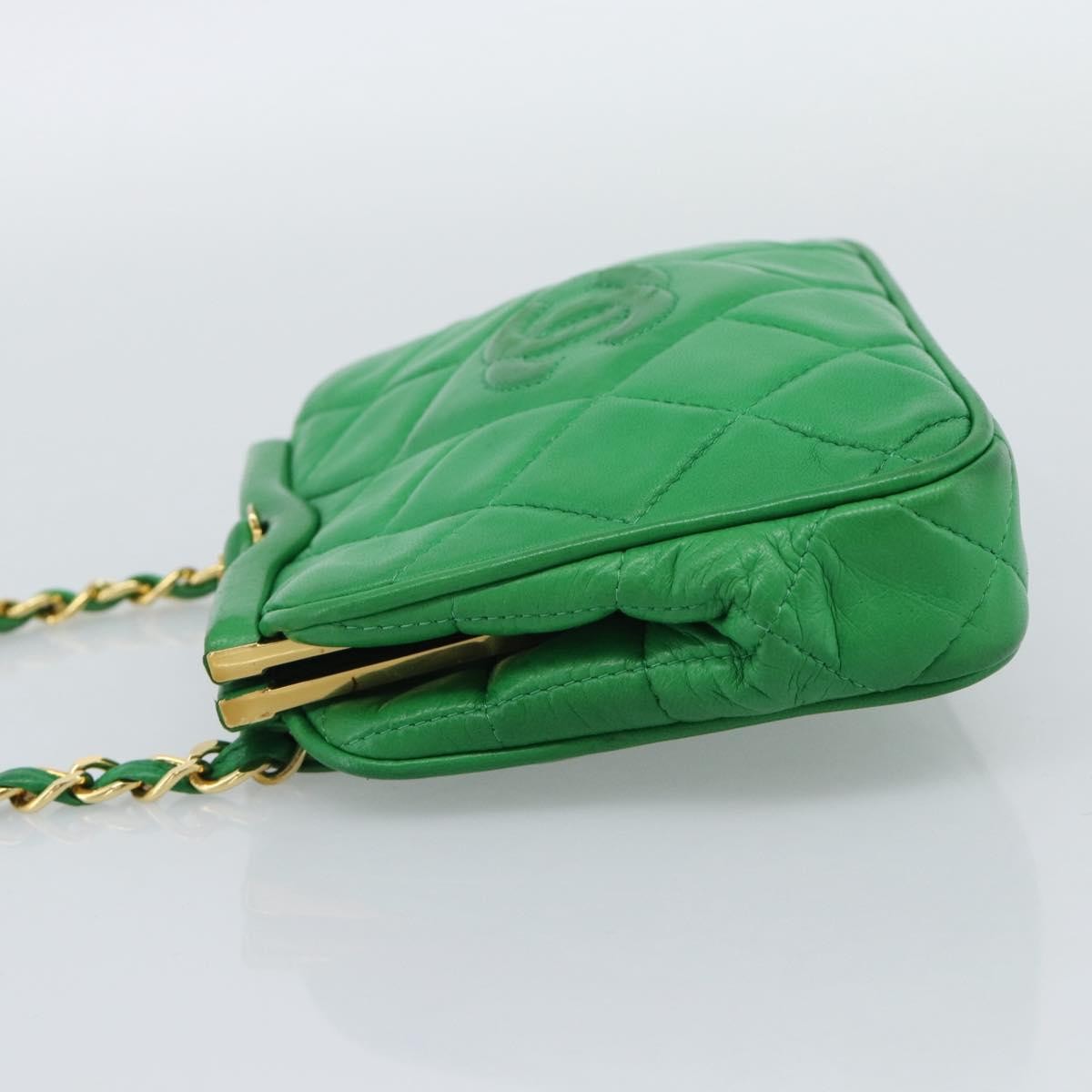 Chanel Coco Mark Quilted Lambskin Green Leather Shoulder Bag Bag (Pre-Owned)