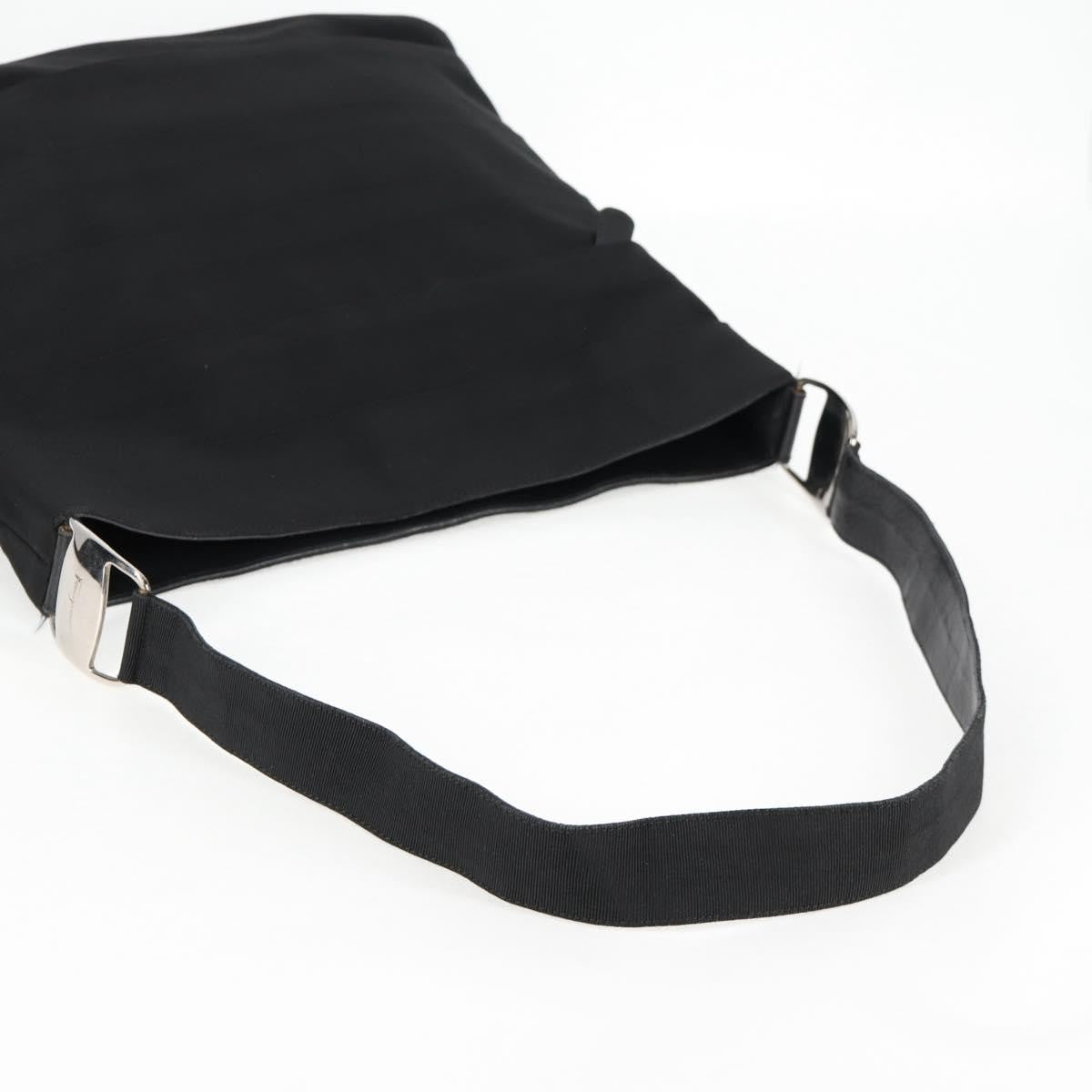 Salvatore Ferragamo Vala Nylon Black Canvas Shoulder Bag Bag (Pre-Owned)
