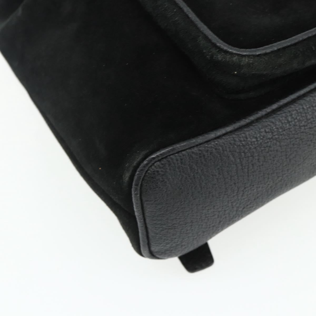 Gucci Gucci Bamboo Daim Black Suede Backpack Bag (Pre-Owned)