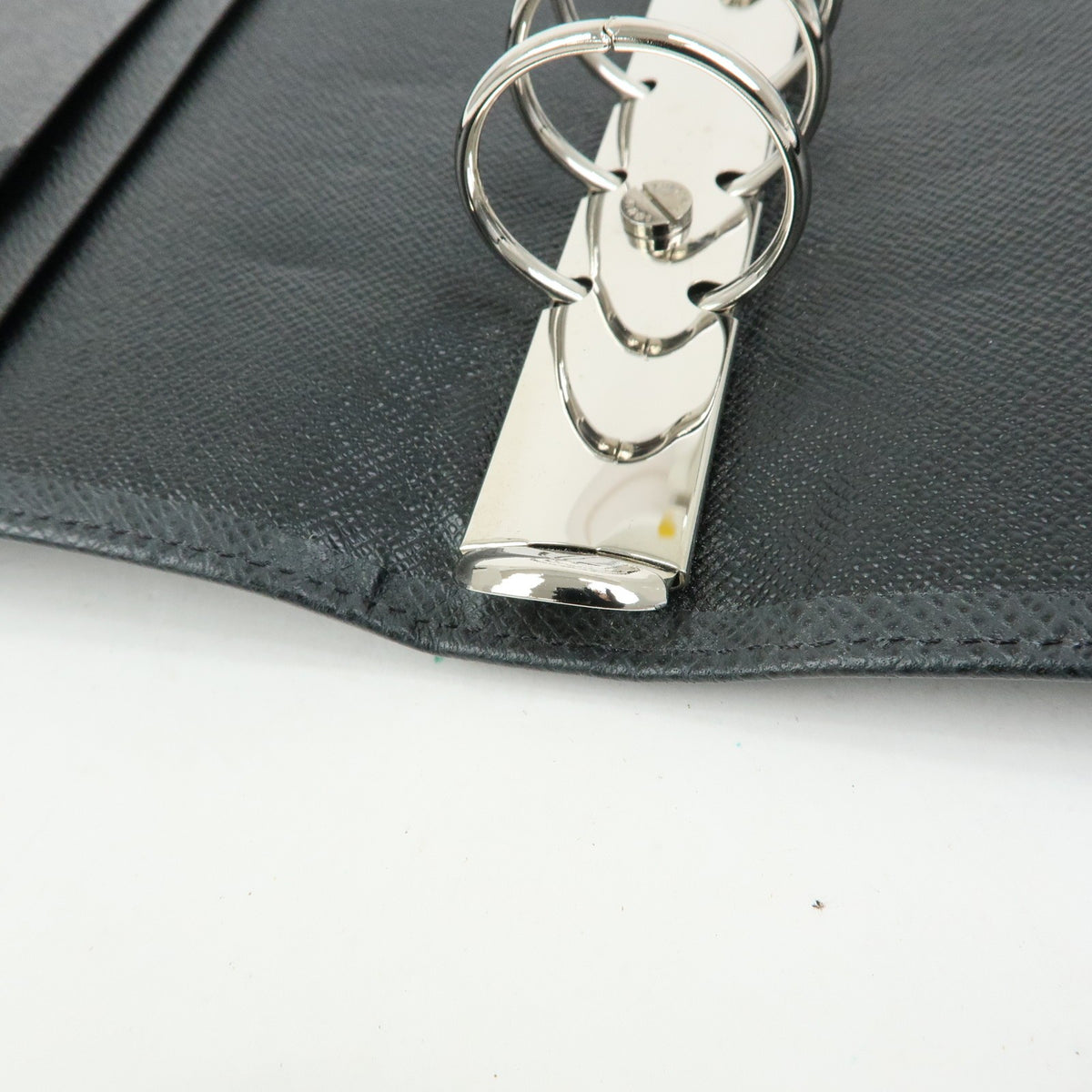 Louis Vuitton Ring Agenda Cover Taiga Leather Gray Leather Briefcase Bag (Pre-Owned)