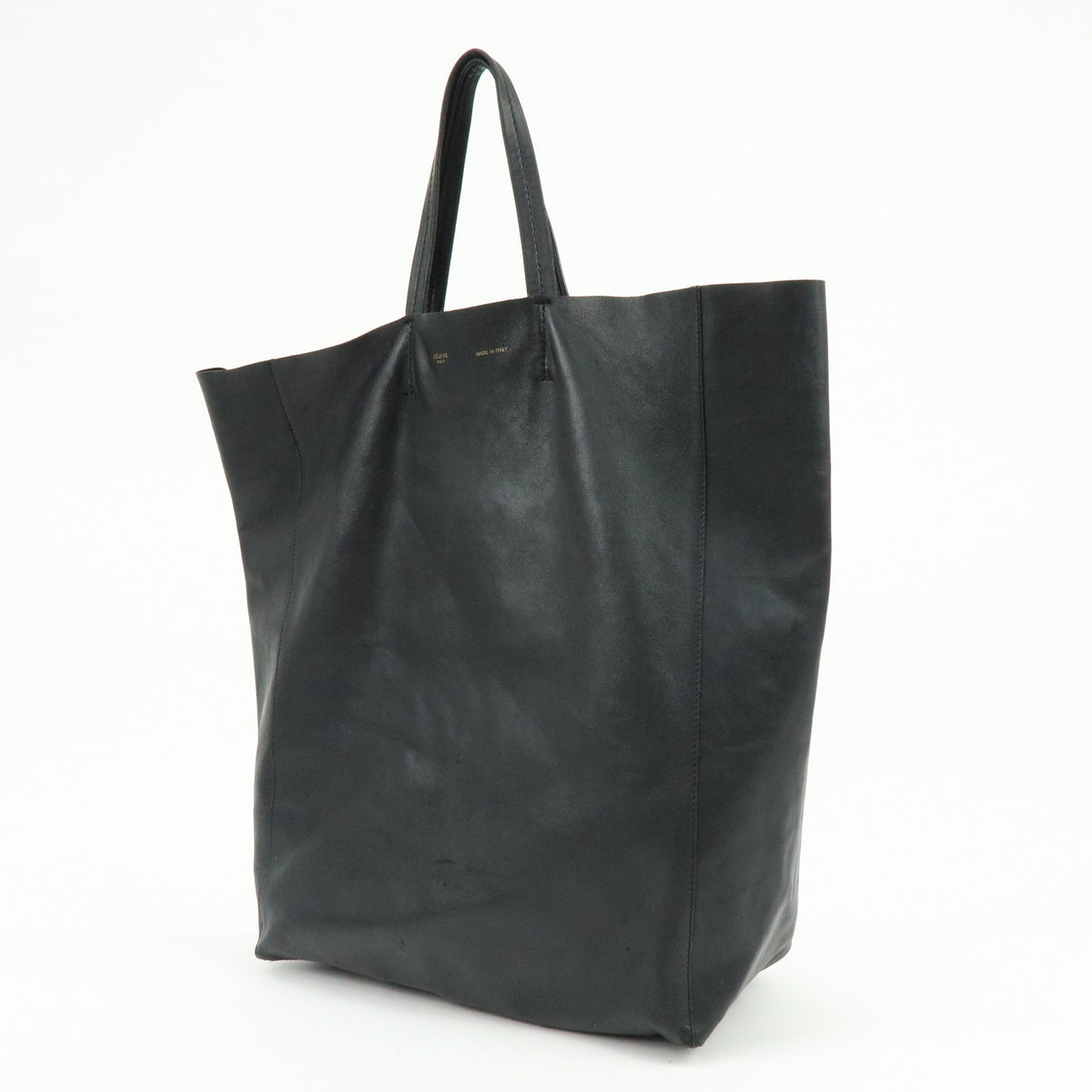 Celine Vertical Cabas Leather Black Leather Tote Bag Bag (Pre-Owned)