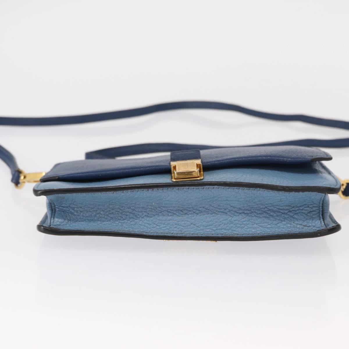 Miu Miu Shoulder Leather Blue Leather Shoulder Bag Bag (Pre-Owned)