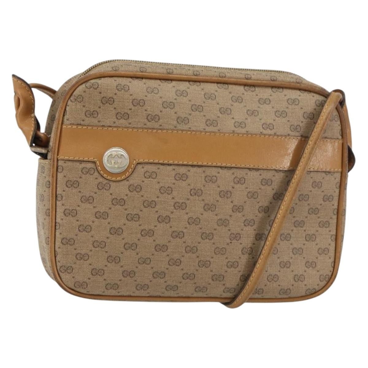 Gucci Micro Gg Supreme Gg Canvas Beige Pvc Shoulder Bag Bag (Pre-Owned)
