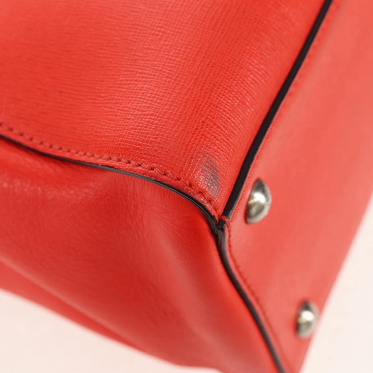 Fendi 2Jours Leather Red Leather Tote Bag Bag (Pre-Owned)