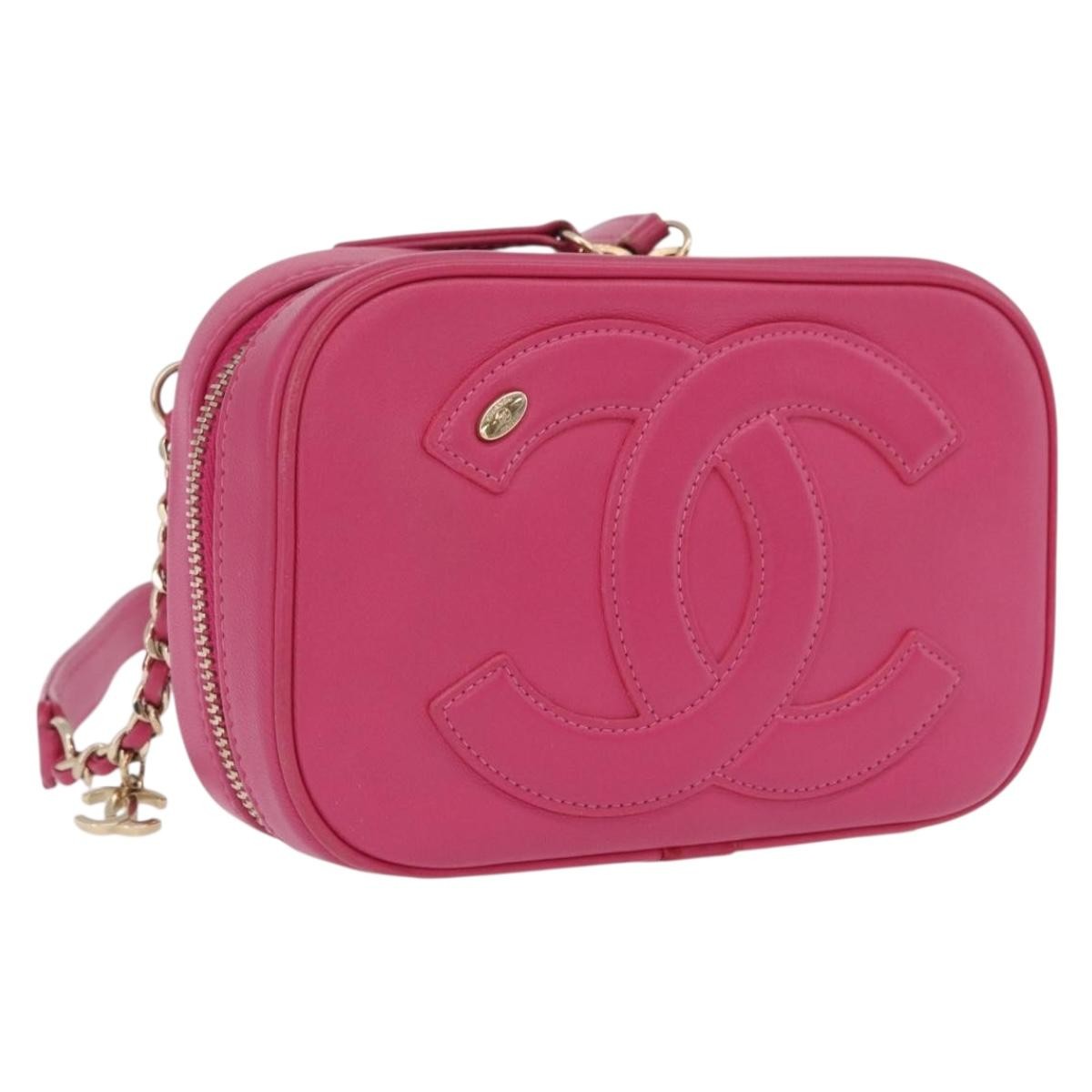 Chanel Cc Mania Camera Lambskin Pink Leather Handbag (Pre-Owned)