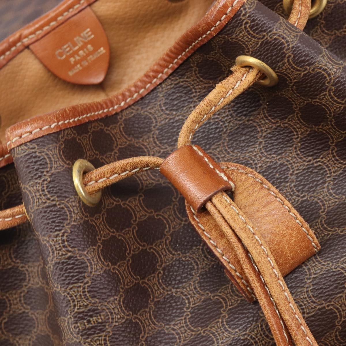 Celine Vintage Macadam Canvas Brown Canvas Backpack Bag (Pre-Owned)