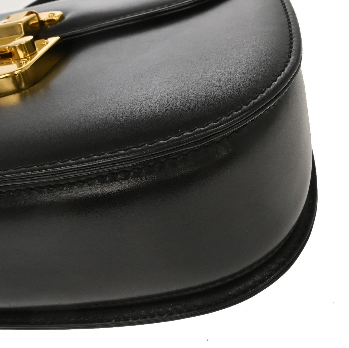 Gucci Lady Lock Satchel Leather Black Leather Handbag (Pre-Owned)