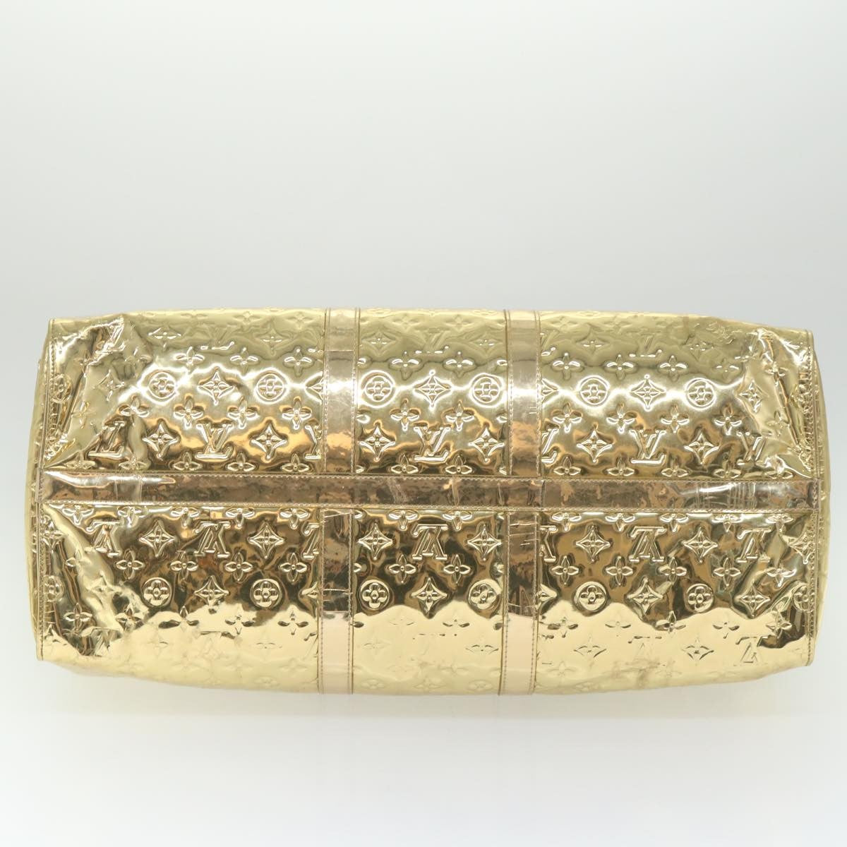Louis Vuitton Keepall Monogram Miroir Pvc Gold Patent_Leather Travel Bag Bag (Pre-Owned)