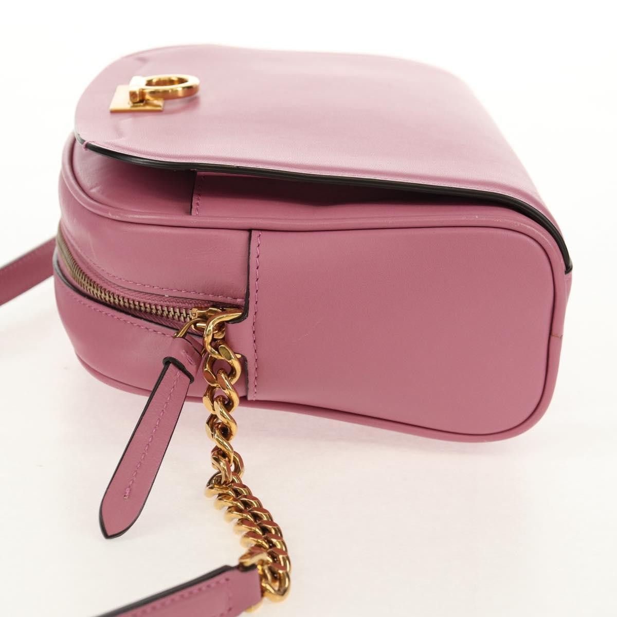 Salvatore Ferragamo Gancini Leather Pink Leather Shoulder Bag Bag (Pre-Owned)
