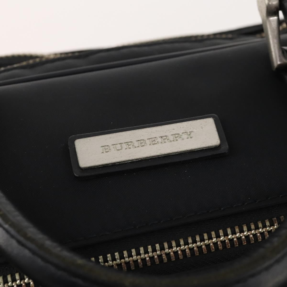 Burberry Front Zip Pocket Convertible Leather Black Nylon Briefcase Bag (Pre-Owned)
