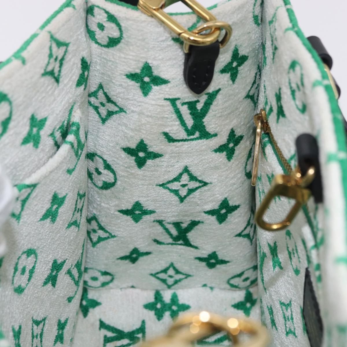 Louis Vuitton Onthego Lv Match Monogram Jacquard Velvet Green Canvas Tote Bag Bag (Pre-Owned)