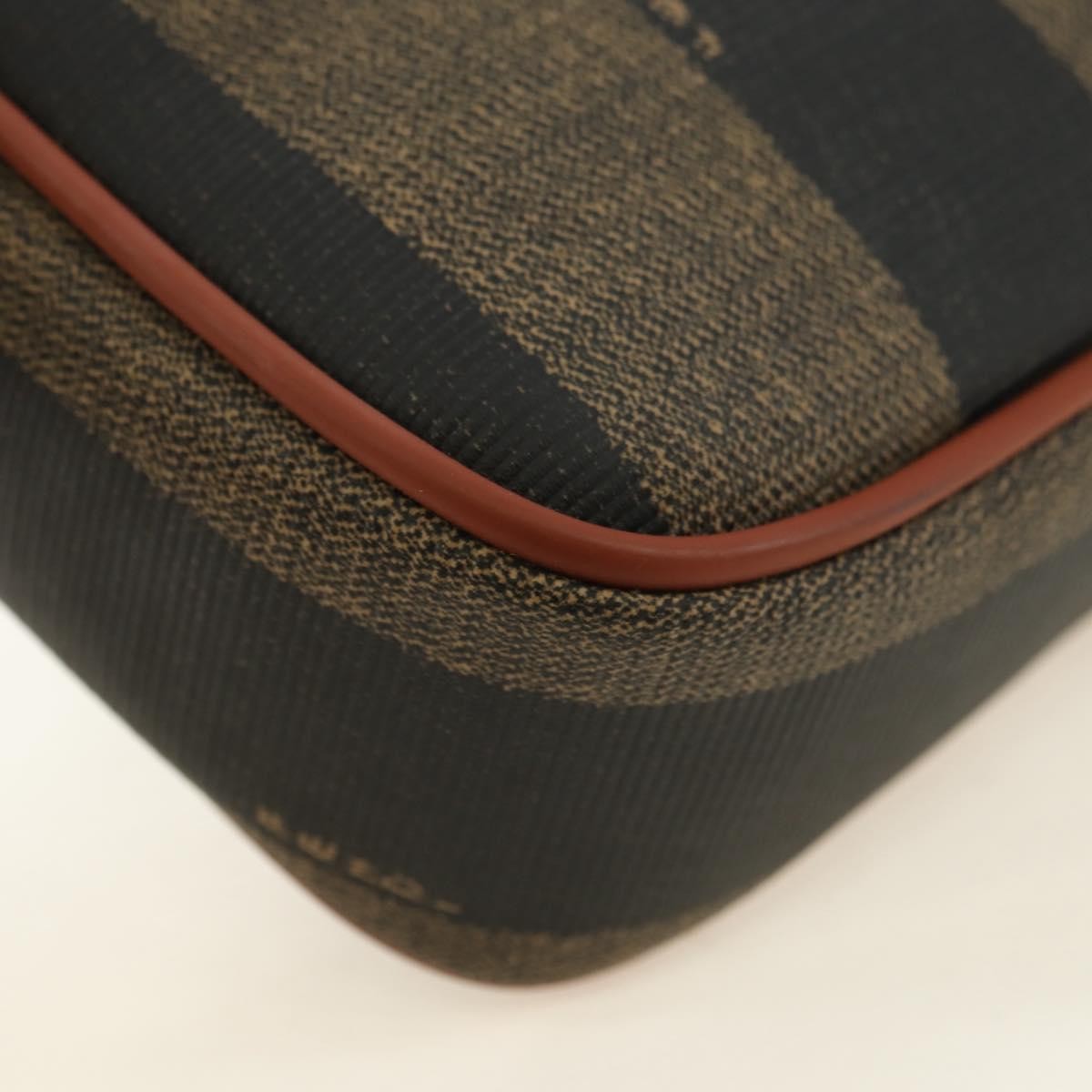Fendi Vintage Pequin Coated Canvas Brown Canvas Tote Bag Bag (Pre-Owned)