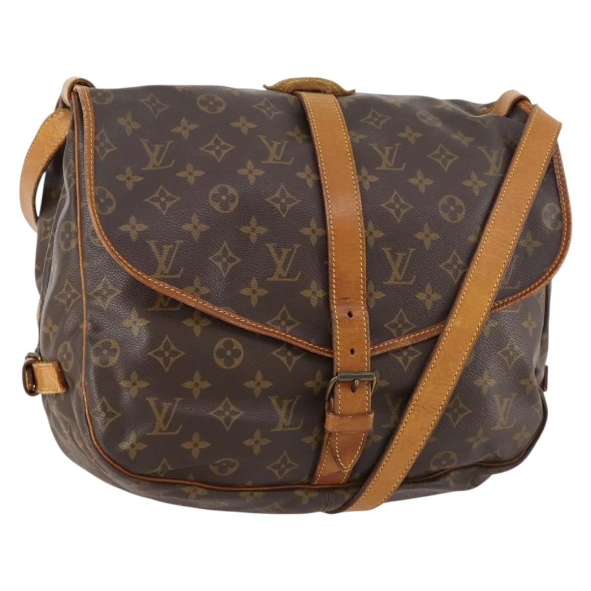 Louis Vuitton Saumur Monogram Canvas Brown Canvas Shoulder Bag Bag (Pre-Owned)