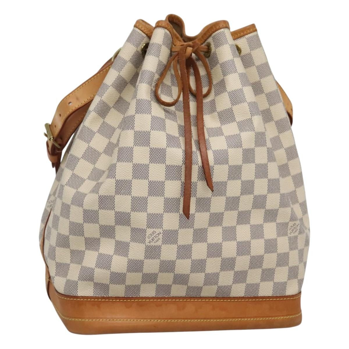 Louis Vuitton Noe Damier Ebene White Canvas Shoulder Bag Bag (Pre-Owned)