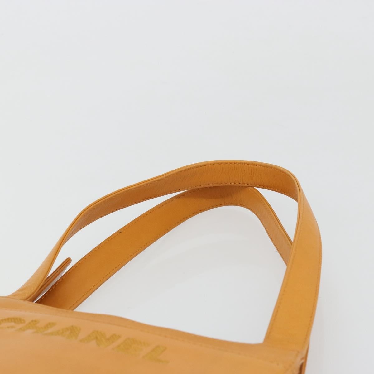 Chanel Vintage Logo Tote Leather Camel Leather Tote Bag Bag (Pre-Owned)