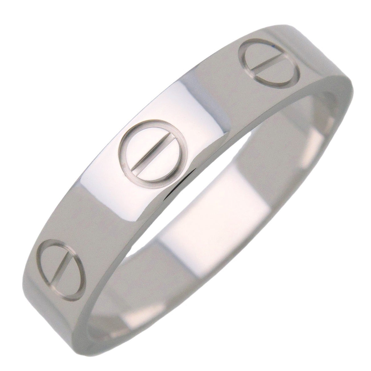 Cartier Love Band 18K White Gold Silver White_Gold Ring Jewelry (Pre-Owned)