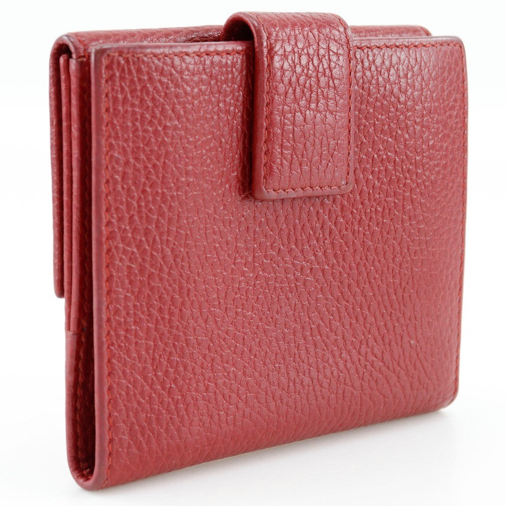 Gucci Gg Marmont Bifold Leather Red Leather Wallets Accessory (Pre-Owned)
