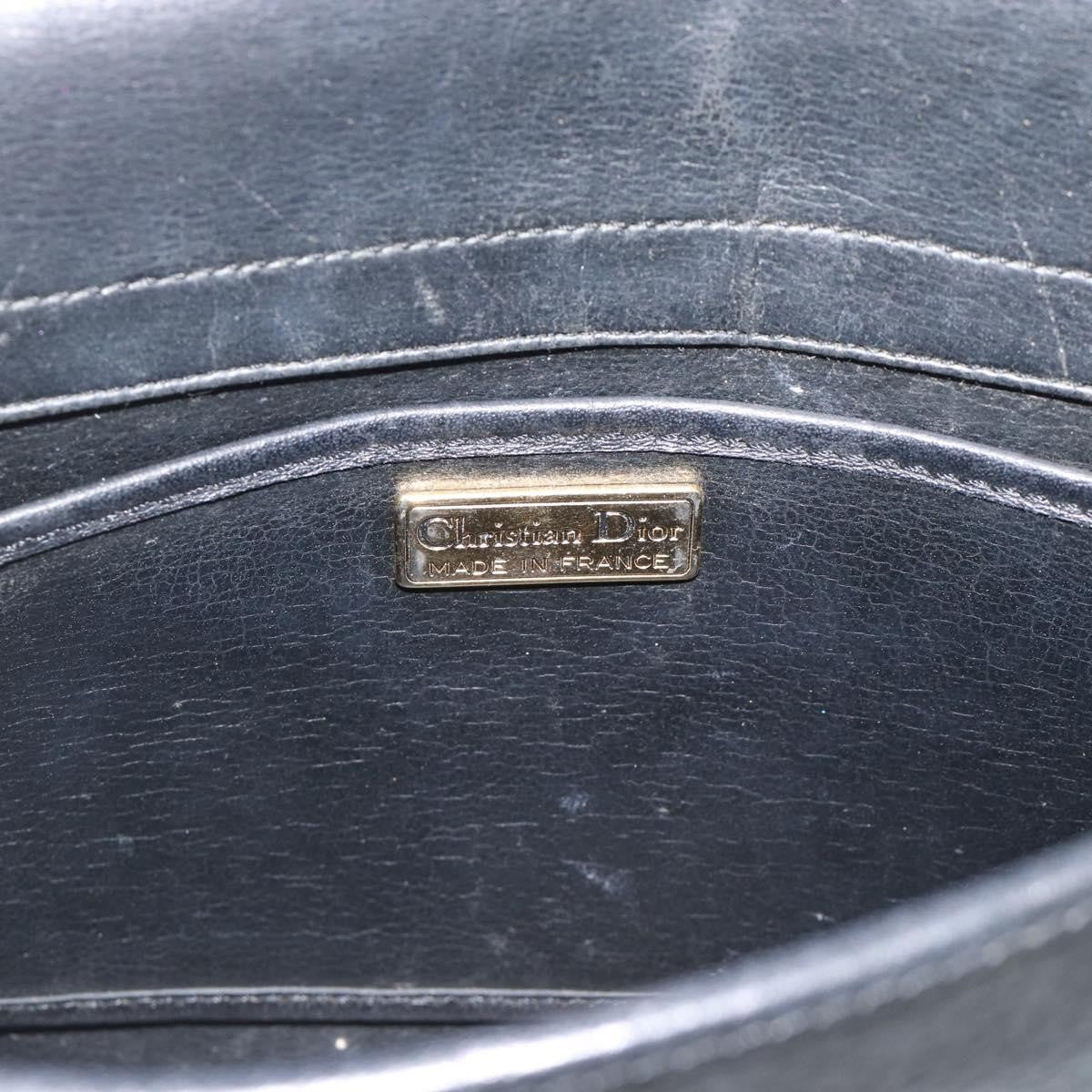 Christian Dior Vintage Cd Flap Leather Black Leather Shoulder Bag Bag (Pre-Owned)